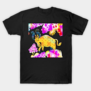 Fantasy animal art and flowers T-Shirt